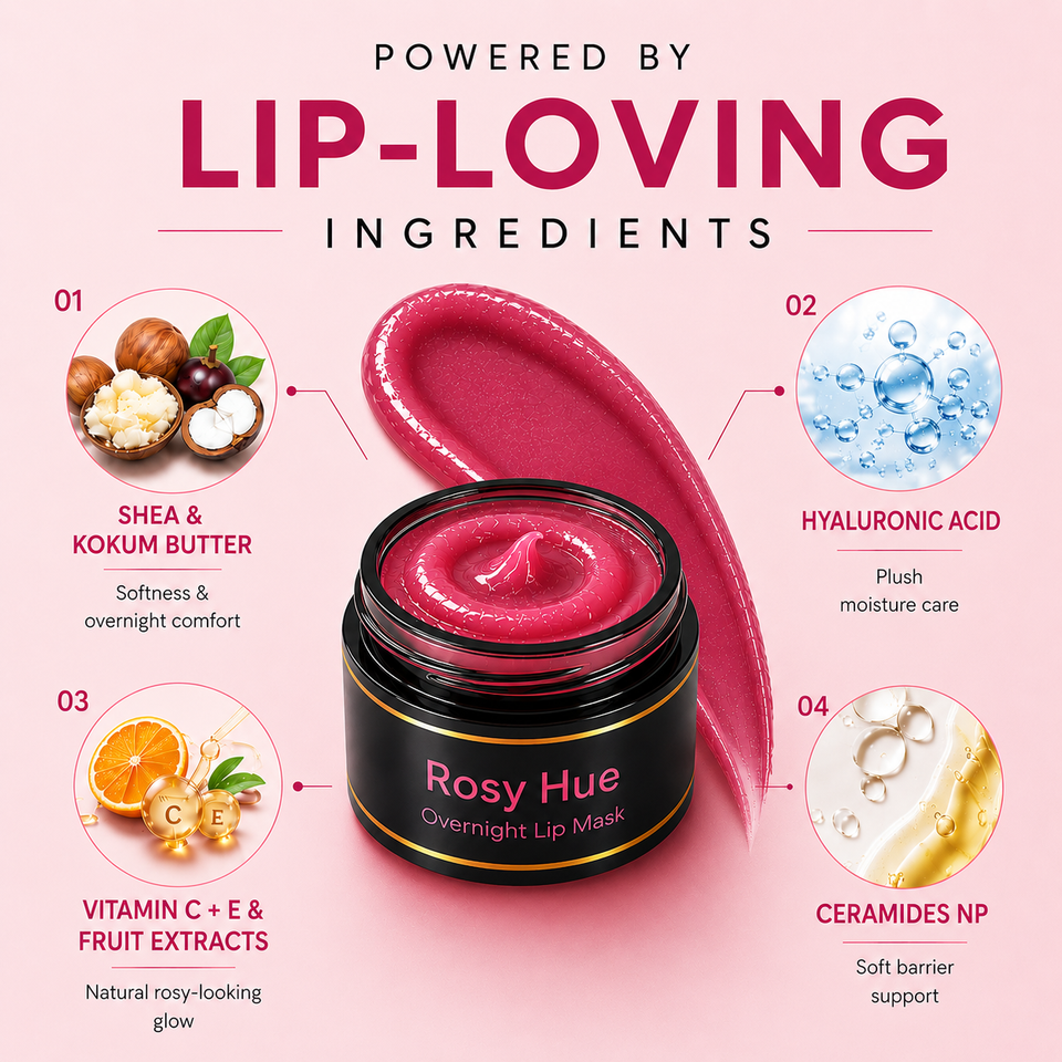 Rosy Hue Overnight Lip Mask - Tinted